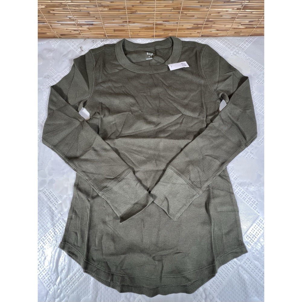 Gap Thermal Long Sleeved Shirt Waffle Tee Size Small Color Green Militar